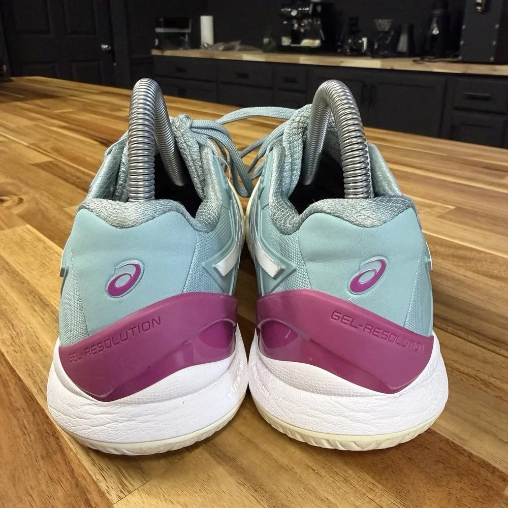 Asics Gel-Resolution 8 Womens Size 7.5 WIDE Teal Tennis Court Pickleball Shoes